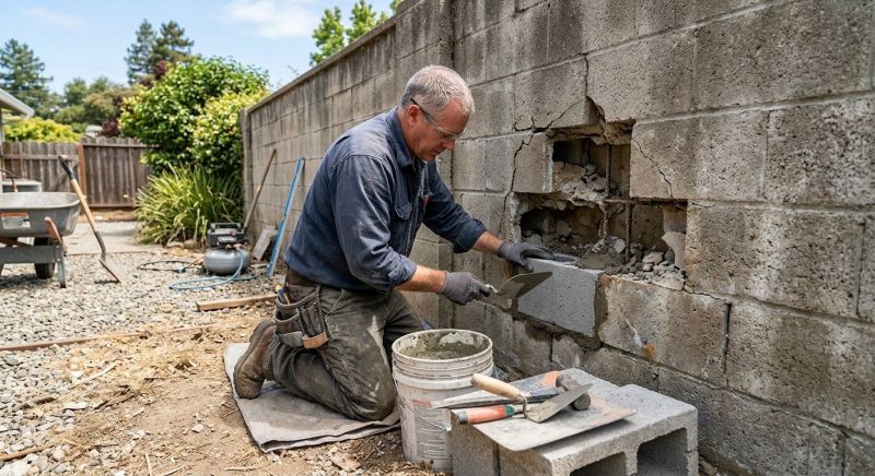 Block Wall Repair in Maysville, GA
