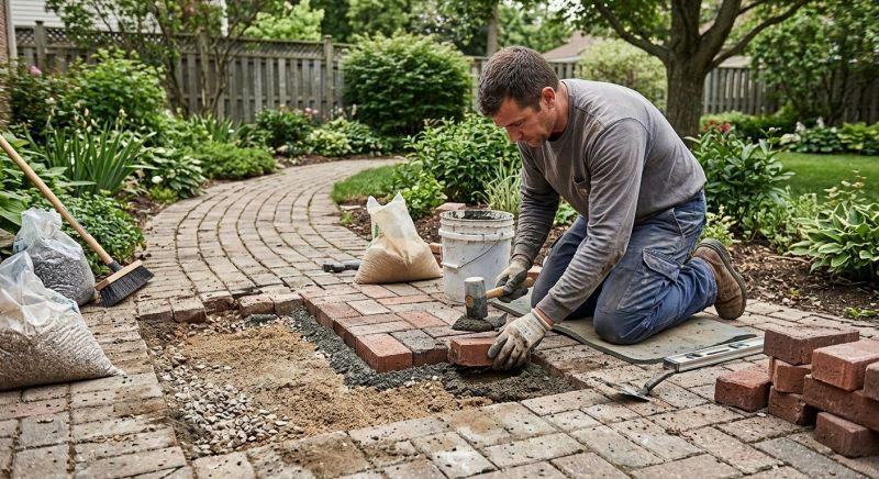 Entryway Brick Repair in Gainesville, GA