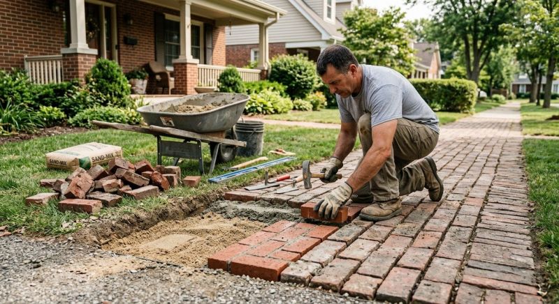 Entryway Brick Repair in Gainesville, GA